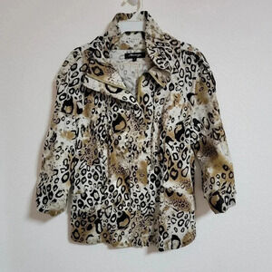 Mesmerize Animal Print Zip Front Jacket